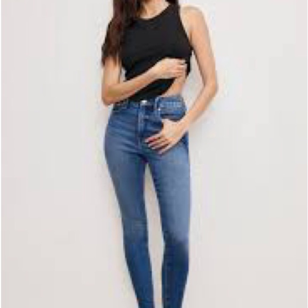 Good American Good Waist Compression Skinny Jeans Distressed Size 8/29